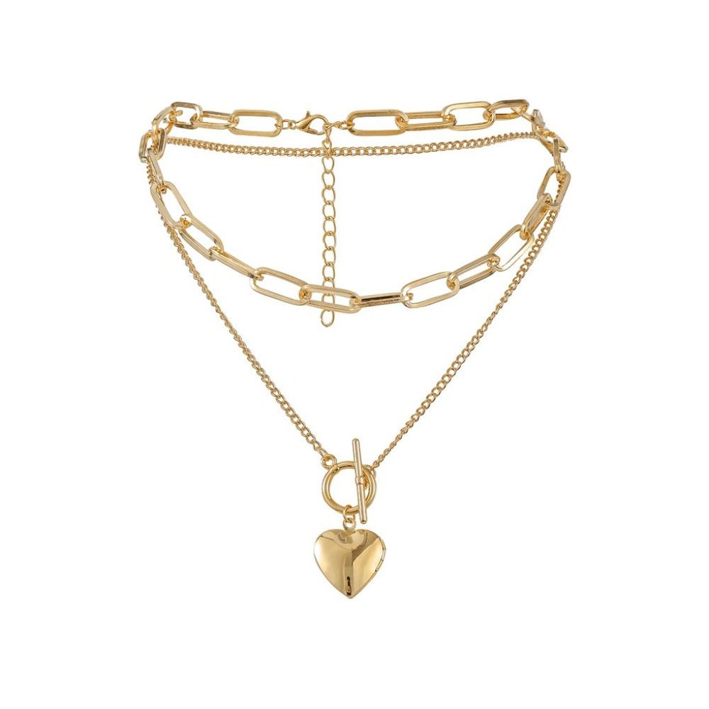 14k Gold Plated Heart Pendant Necklace - Picture 2 of 5